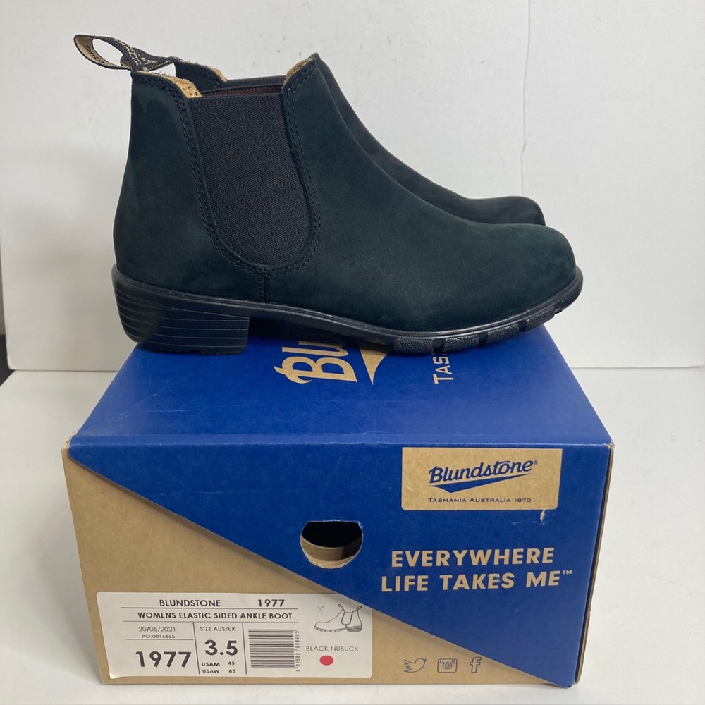 New Blundstone Boots Women AU 3.5 US 6.5 Black Nubuck Ankle Low Heel Dressy 1977